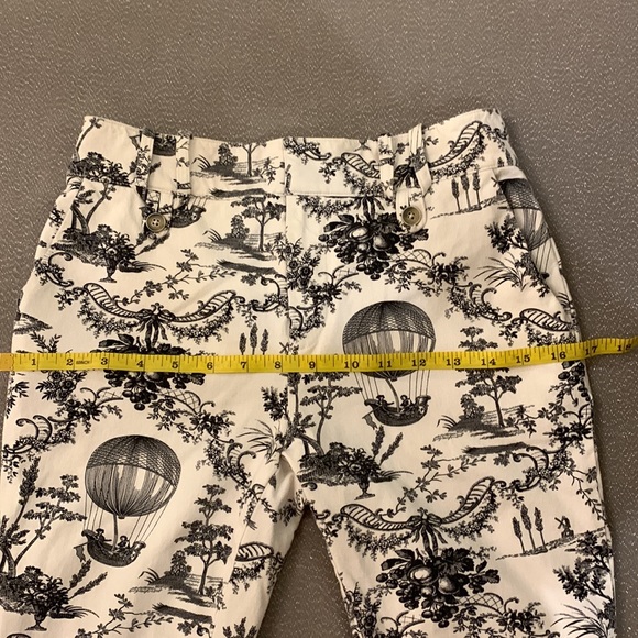 Anthropologie black and white toile, slim leg pant, size 0 - Picture 8 of 16